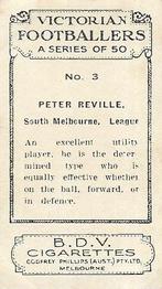 1933 Godfrey Phillips Victorian Footballers (A Series of 50) #3 Peter Reville Back